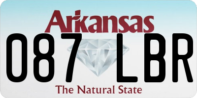 AR license plate 087LBR
