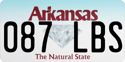 AR license plate 087LBS