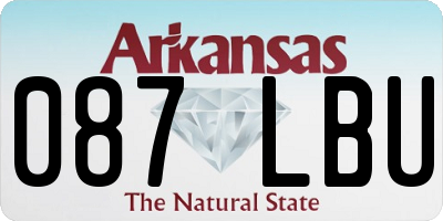 AR license plate 087LBU