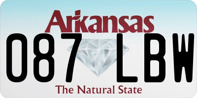 AR license plate 087LBW