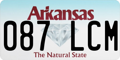 AR license plate 087LCM