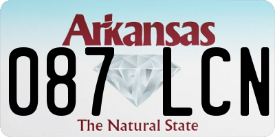 AR license plate 087LCN