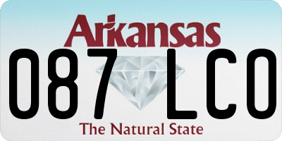 AR license plate 087LCO