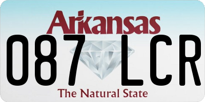 AR license plate 087LCR