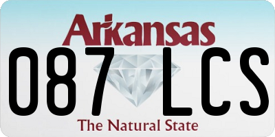 AR license plate 087LCS