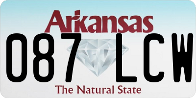 AR license plate 087LCW