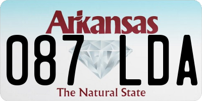 AR license plate 087LDA