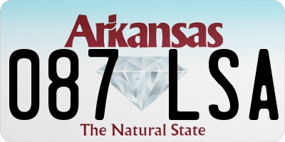AR license plate 087LSA