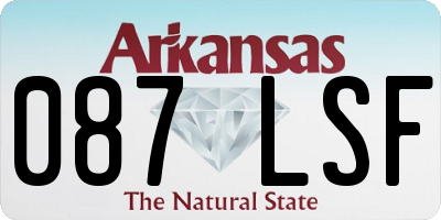 AR license plate 087LSF