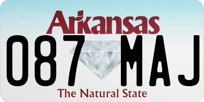 AR license plate 087MAJ