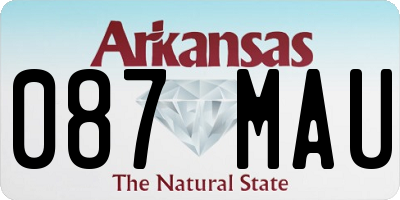 AR license plate 087MAU