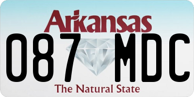 AR license plate 087MDC