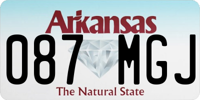 AR license plate 087MGJ