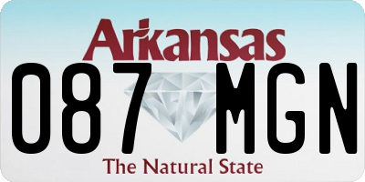 AR license plate 087MGN