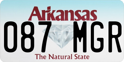 AR license plate 087MGR
