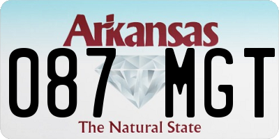 AR license plate 087MGT
