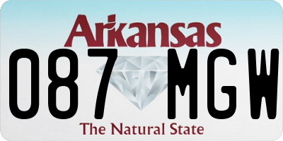 AR license plate 087MGW