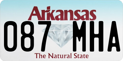 AR license plate 087MHA