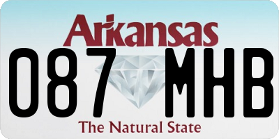 AR license plate 087MHB