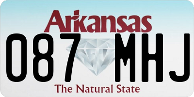 AR license plate 087MHJ