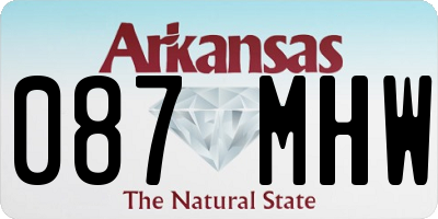 AR license plate 087MHW