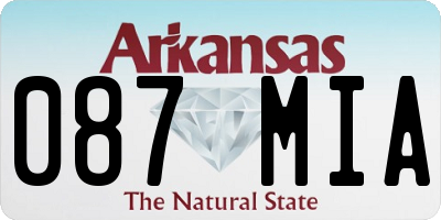 AR license plate 087MIA