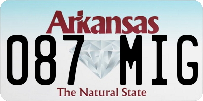 AR license plate 087MIG