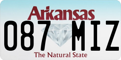 AR license plate 087MIZ