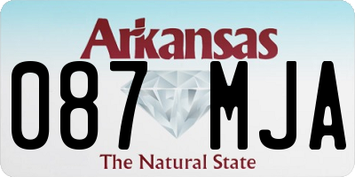 AR license plate 087MJA