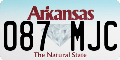 AR license plate 087MJC