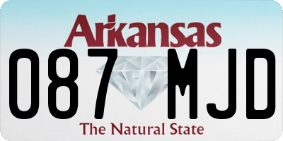 AR license plate 087MJD