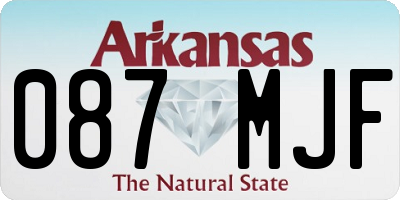 AR license plate 087MJF