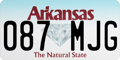 AR license plate 087MJG