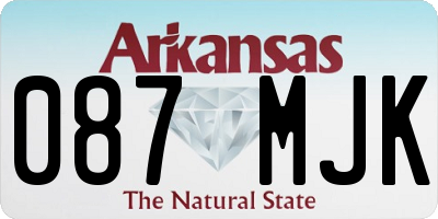 AR license plate 087MJK