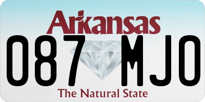 AR license plate 087MJO