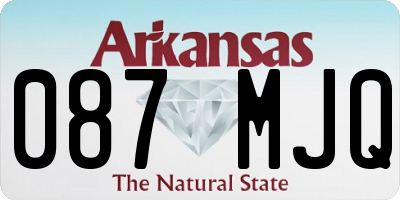 AR license plate 087MJQ