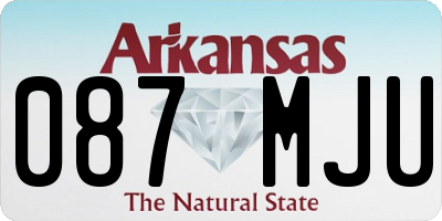AR license plate 087MJU