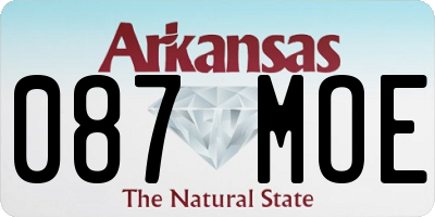 AR license plate 087MOE