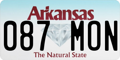 AR license plate 087MON
