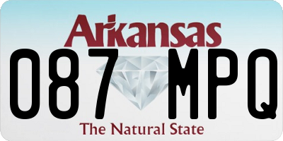 AR license plate 087MPQ