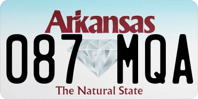 AR license plate 087MQA
