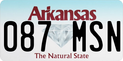 AR license plate 087MSN
