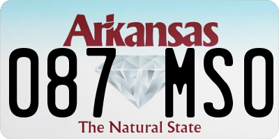 AR license plate 087MSO