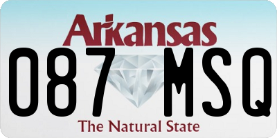 AR license plate 087MSQ