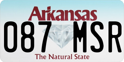 AR license plate 087MSR