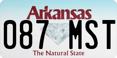 AR license plate 087MST