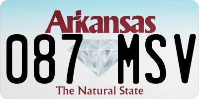 AR license plate 087MSV