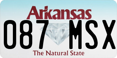 AR license plate 087MSX