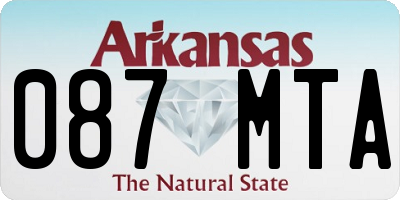 AR license plate 087MTA