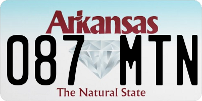 AR license plate 087MTN